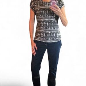 Black and White Patterned Top